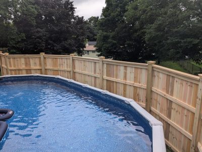 Compressed Wood Privacy Fence Installation
